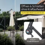 RAUS-VERKAUF, Basic Gartenschirm Rund | 3 m, grau, ecru, marineblau, 60 Stück – Bild 6